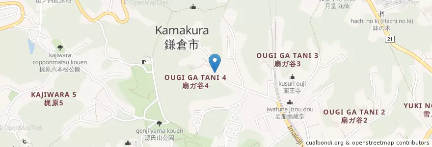Mapa de ubicacion de 海蔵寺駐車場 (Kaizou-ji Temple Parking Lot) en Japan, Präfektur Kanagawa, 鎌倉市.