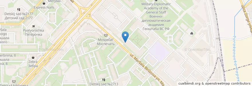 Mapa de ubicacion de ВТБ en Russie, District Fédéral Central, Moscou, Северо-Западный Административный Округ, Район Щукино.