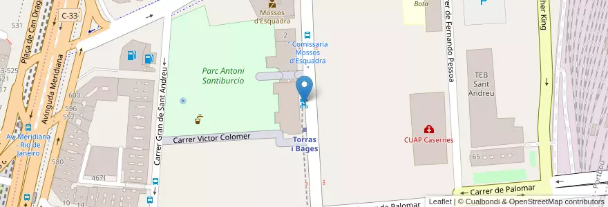 Mapa de ubicacion de 267 - Passeig Torras i Bages 129 en Spain, Catalonia, Barcelona, Barcelonès, Barcelona.