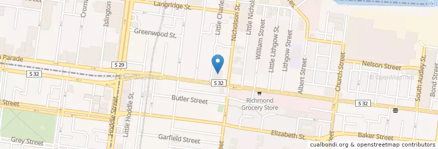 Mapa de ubicacion de Commonwealth Bank ATM en Avustralya, Victoria, City Of Yarra.