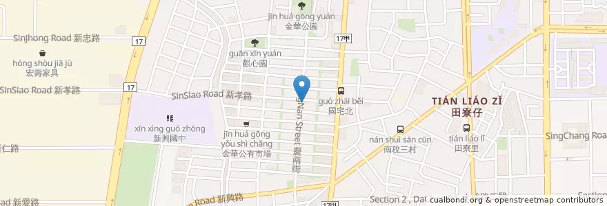 Mapa de ubicacion de 嘉嘉便當 en Taiwán, 臺南市, 南區.