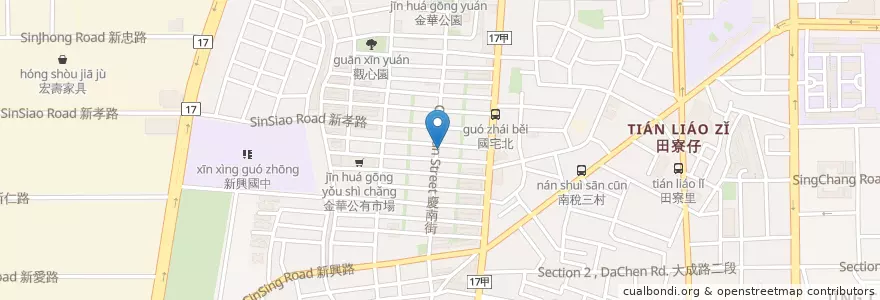 Mapa de ubicacion de 阿色炒麵 en تايوان, تاينان, 南區.