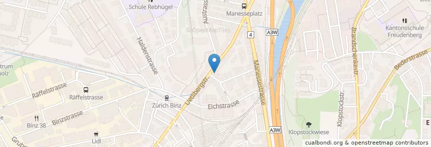 Mapa de ubicacion de Dieci Pizzakurier en Suíça, Zurique, Bezirk Zürich, Zürich.