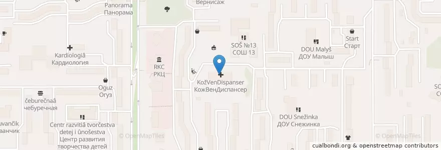 Mapa de ubicacion de КожВенДиспансер en Russie, District Fédéral Extrême-Oriental, République De Sakha, Нерюнгринский Улус, Городское Поселение Нерюнгри.