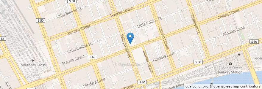 Mapa de ubicacion de Menzies Tavern en Australia, Victoria, City Of Melbourne.