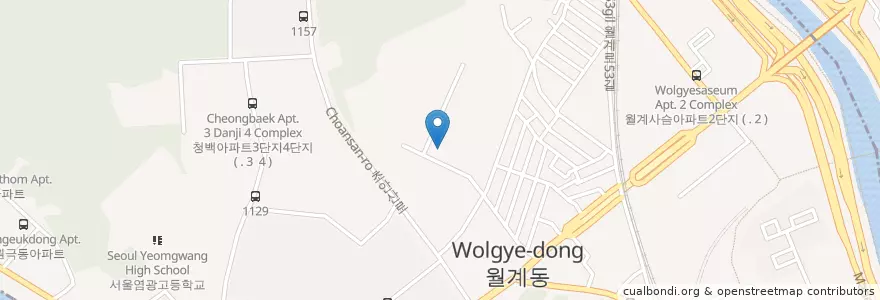 Mapa de ubicacion de 인덕대학교 en Korea Selatan, 서울, 노원구.