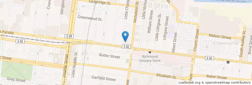 Mapa de ubicacion de Gumballs en 오스트레일리아, Victoria, City Of Yarra.