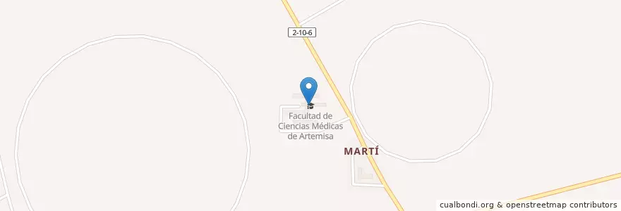 Mapa de ubicacion de Facultad de Ciencias Médicas de Artemisa en Kuba, Artemisa, Artemisa.