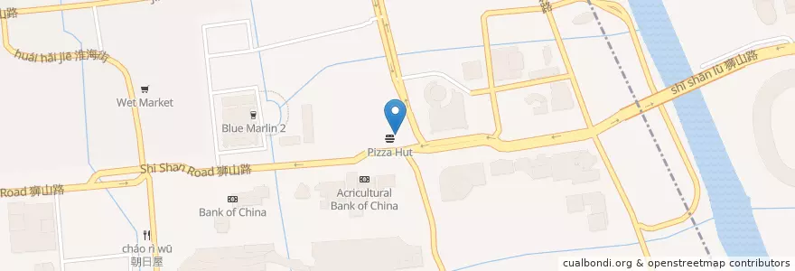 Mapa de ubicacion de Starbucks en Chine, Suzhou, Jiangsu, District De Huqiu, 狮山街道, 苏州高新技术产业开发区.