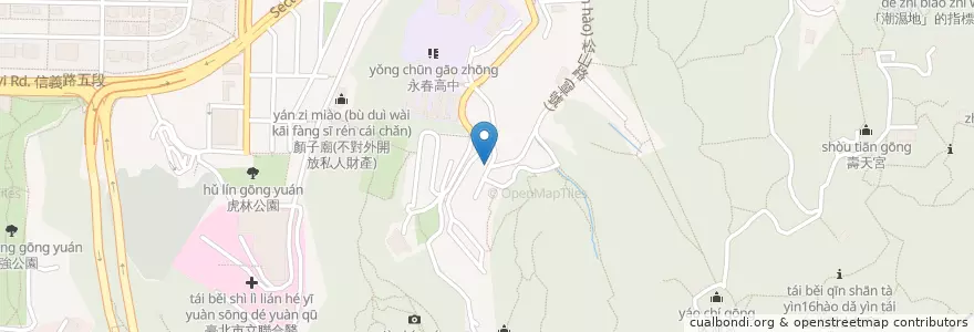 Mapa de ubicacion de 台北南天宮五府千歲 en Taiwán, Nuevo Taipéi, Taipéi, 信義區.