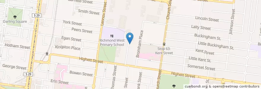 Mapa de ubicacion de Belgium Avenue neighbourhood house en Australia, Victoria, City Of Yarra.