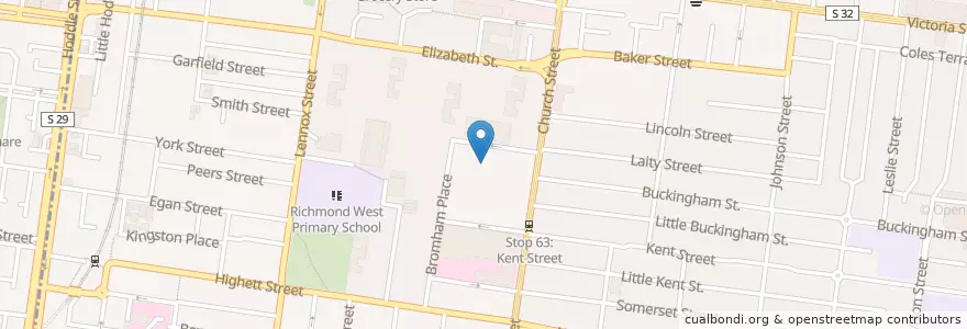 Mapa de ubicacion de needle disposal box en Australie, Victoria, City Of Yarra.