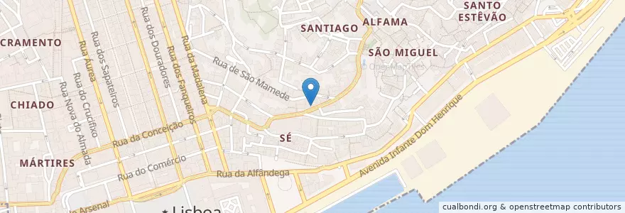 Mapa de ubicacion de Restaurante Rio Coura en Португалия, Лиссабон, Grande Lisboa, Лиссабон, Santa Maria Maior.