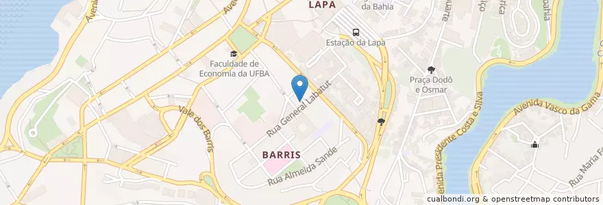 Mapa de ubicacion de Escola de Italiano Dante Alighiere en ブラジル, 北東部地域, バイーア, Região Metropolitana De Salvador, Região Geográfica Intermediária De Salvador, Microrregião De Salvador, サルヴァドール.