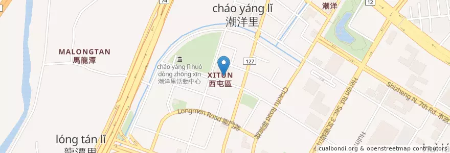 Mapa de ubicacion de 西屯區戶政事務所 en Тайвань, Тайчжун, 西屯區.