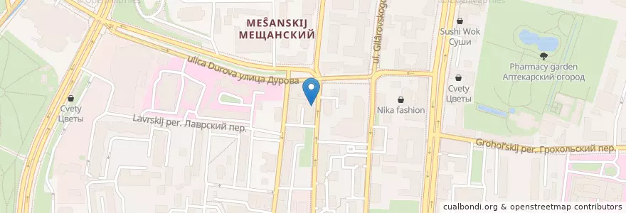 Mapa de ubicacion de Татарские пироги en Rusia, Distrito Federal Central, Москва, Distrito Administrativo Central, Мещанский Район.