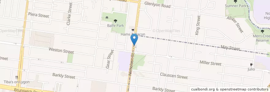 Mapa de ubicacion de Curly Joe's drive-thru coffee en 오스트레일리아, Victoria, City Of Moreland.