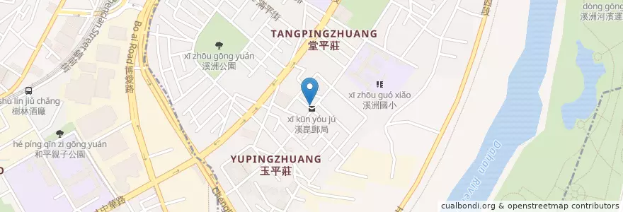 Mapa de ubicacion de 溪崑郵局 en Taiwan, 新北市, 樹林區.