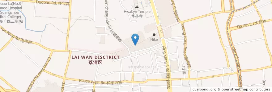 Mapa de ubicacion de 工商银行 en China, Guangdong, Guangzhou, 荔湾区, 华林街道.