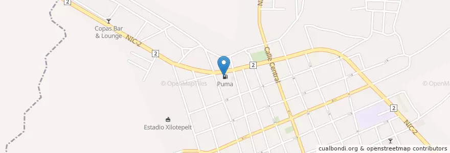 Mapa de ubicacion de Puma en Nicaragua, Carazo, Jinotepe (Municipio).