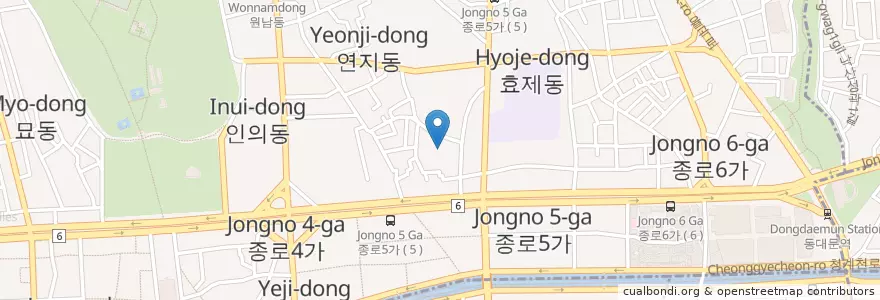 Mapa de ubicacion de 두산아트센터 en Республика Корея, Сеул, 종로구.
