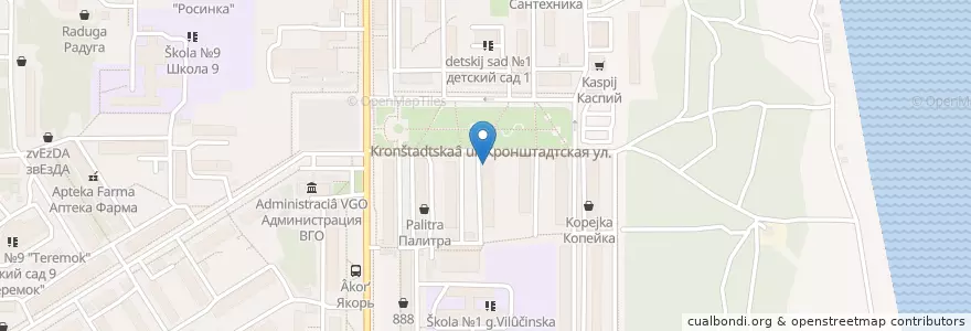 Mapa de ubicacion de Отдел вневедомственной охраны en Russia, Far Eastern Federal District, Kamchatka Krai, Yelizovsky District, Vilyuchinsk.
