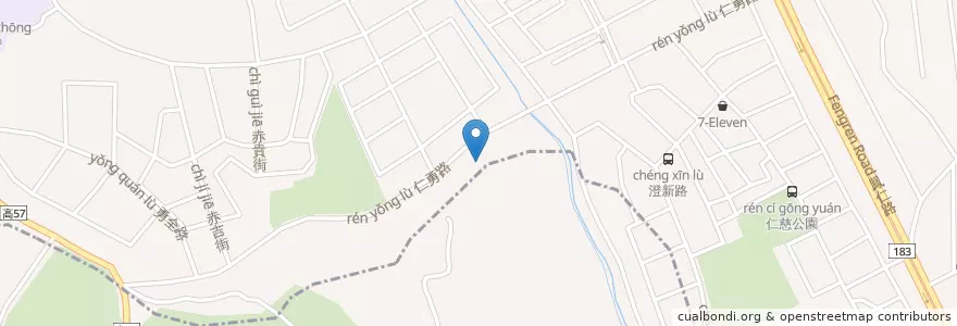 Mapa de ubicacion de 仁武赤夢山八仙廟 en Taiwan, Kaohsiung, 鳥松區, 仁武區.