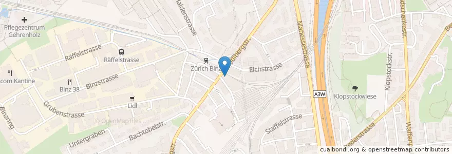 Mapa de ubicacion de Buchmann Beck en Suiza, Zúrich, Bezirk Zürich, Zúrich.