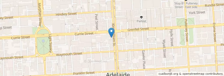Mapa de ubicacion de Jack Ruby en Australië, Zuid-Australië, Adelaide, Adelaide City Council.