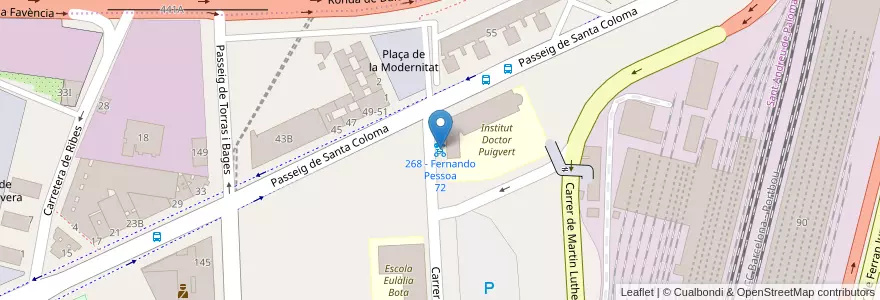 Mapa de ubicacion de 268 - Fernando Pessoa 72 en 西班牙, Catalunya, Barcelona, Barcelonès, Barcelona.