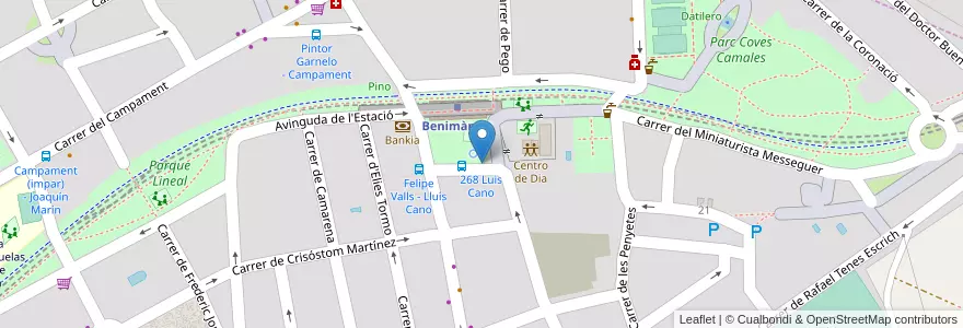 Mapa de ubicacion de 268 Luis Cano en اسپانیا, Comunitat Valenciana, València / Valencia, Comarca De València, València.