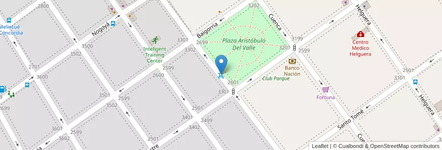 Mapa de ubicacion de 268 - Plaza Aristóbulo Del Valle en Argentinien, Ciudad Autónoma De Buenos Aires, Buenos Aires, Comuna 11.