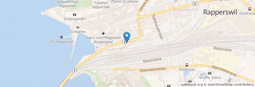Mapa de ubicacion de Post en Schweiz/Suisse/Svizzera/Svizra, Sankt Gallen, Wahlkreis See-Gaster, Rapperswil-Jona.