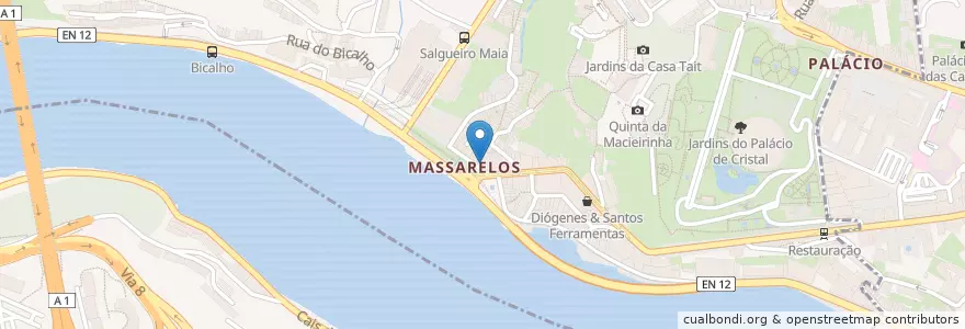 Mapa de ubicacion de Ice en Portugal, Norte, Área Metropolitana Do Porto, Porto, Porto, Lordelo Do Ouro E Massarelos.