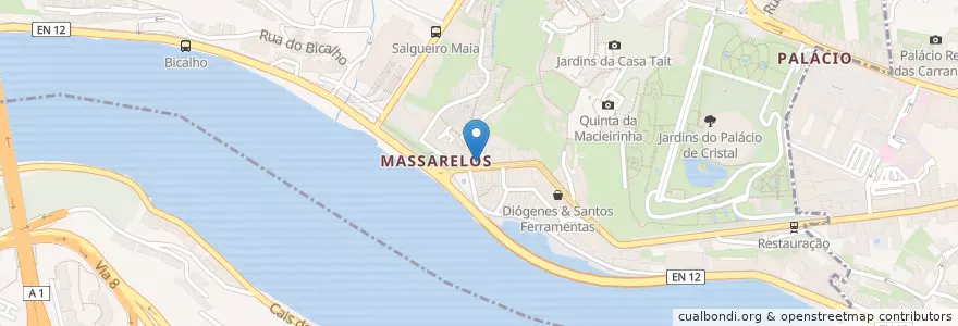 Mapa de ubicacion de Beanata en 포르투갈, 노르트 지방, Área Metropolitana Do Porto, 포르투, Porto, Lordelo Do Ouro E Massarelos.