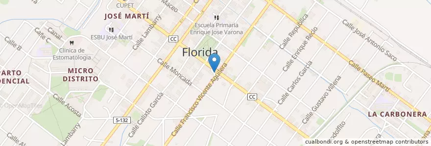 Mapa de ubicacion de Cupet en キューバ, Camagüey, Florida, Ciudad De Florida.