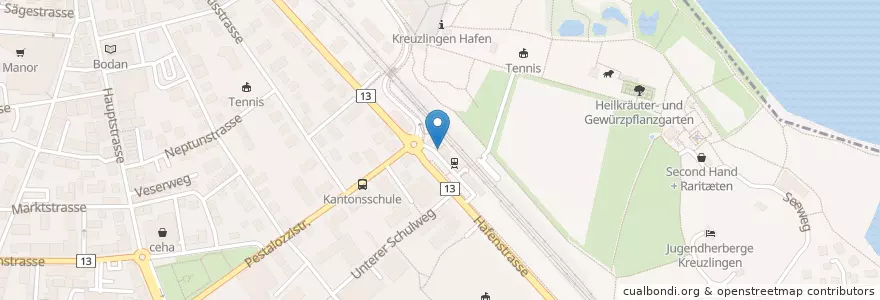 Mapa de ubicacion de TKB en Suiza, Turgovia, Bezirk Kreuzlingen, Kreuzlingen.