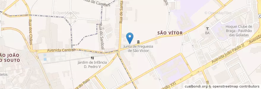 Mapa de ubicacion de Livraria Minho en Portogallo, Nord, Braga, Cávado, Braga, São Vítor.