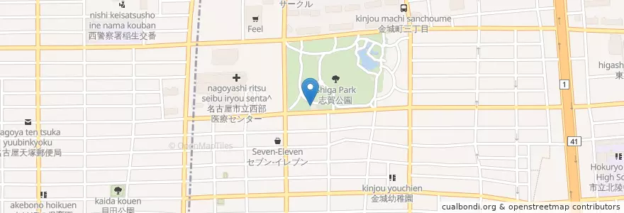 Mapa de ubicacion de 金城コミュニティセンター en Япония, Айти, 名古屋市, 北区.