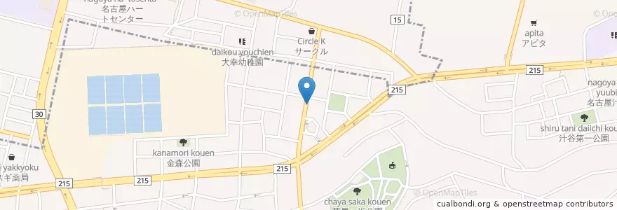 Mapa de ubicacion de 味樹園 en Japan, Aichi Prefecture, Nagoya, Higashi Ward, Chikusa Ward.
