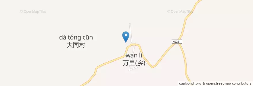 Mapa de ubicacion de 万里（万青） en 中国, 四川省, 宜宾市, 叙州区.