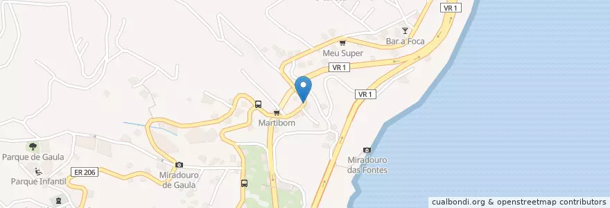 Mapa de ubicacion de Bar de São João en ポルトガル, Santa Cruz, Gaula.