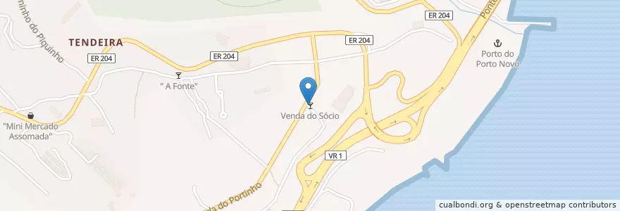 Mapa de ubicacion de Venda do Sócio en Portugal, Santa Cruz, Caniço.