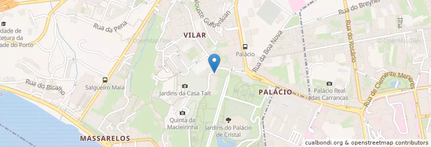 Mapa de ubicacion de Biblioteca en البرتغال, المنطقة الشمالية (البرتغال), Área Metropolitana Do Porto, بورتو, بورتو, Lordelo Do Ouro E Massarelos.