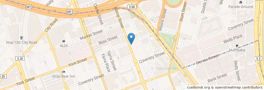 Mapa de ubicacion de Bulldozer Cafe en Australia, Victoria, City Of Port Phillip.