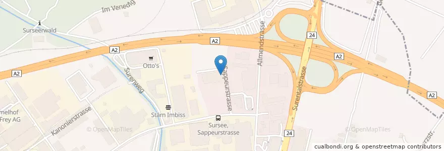 Mapa de ubicacion de MULON en Switzerland, Luzern, Sursee.