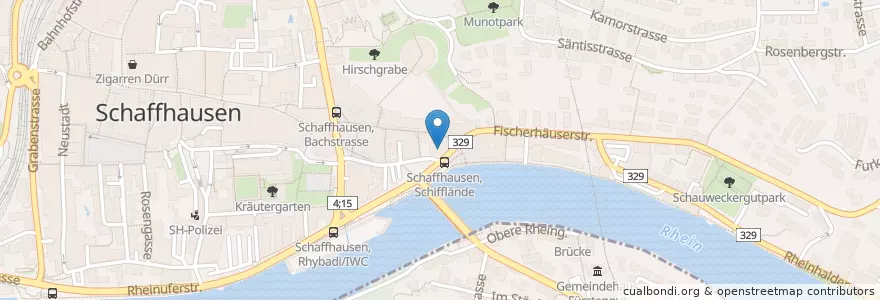 Mapa de ubicacion de Postfinance en İsviçre, Schaffhausen, Schaffhausen.