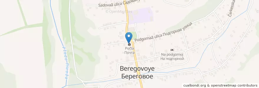 Mapa de ubicacion de Береговое 353494 en Rússia, Distrito Federal Do Sul, Krai De Krasnodar, Городской Округ Геленджик.