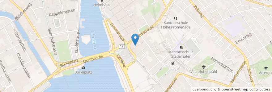 Mapa de ubicacion de Rosaly's en Schweiz/Suisse/Svizzera/Svizra, Zürich, Bezirk Zürich, Zürich.