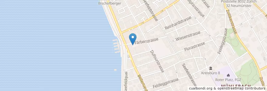 Mapa de ubicacion de Parkhaus Utoquai en Schweiz, Zürich, Bezirk Zürich, Zürich.
